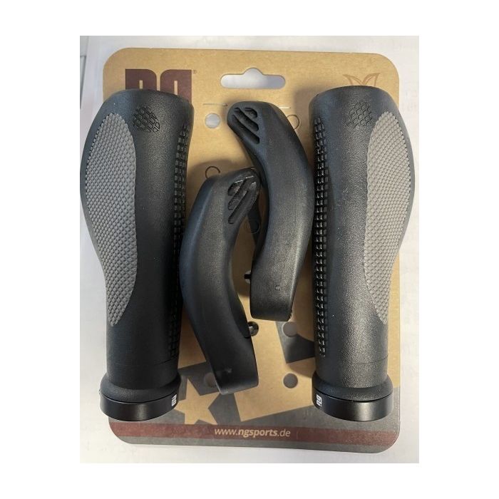 NG Sports Dual Comfort Grip + Bar end 130/34mm Black/Grey