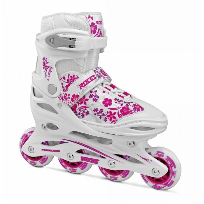 ROCES COMPY 8.0 Meisjes Verstelbare Inlineskates Wit/Roze