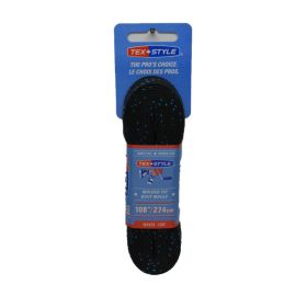 TEX STYLE Wax Laces Black 183 Molded Tip