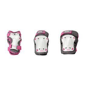ROCES JR VENTILATED Beschermersset 3 stuks Wit/Roze S