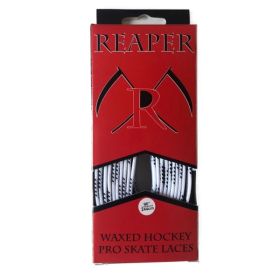 REAPER Waxed Hockey Skate Laces Molded Tip White 