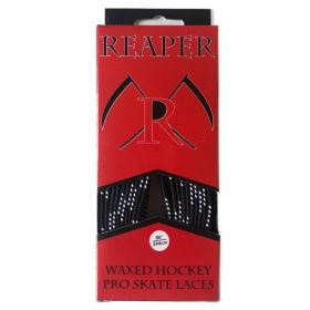 REAPER Waxed Hockey Skate Laces Molded Tip Black 