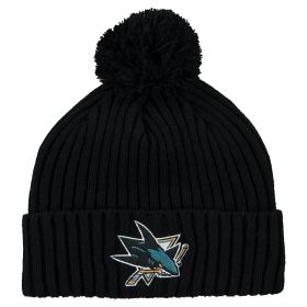 Fanatics Core Beanie w/Pom Knit San Jose Sharks Zwart OS